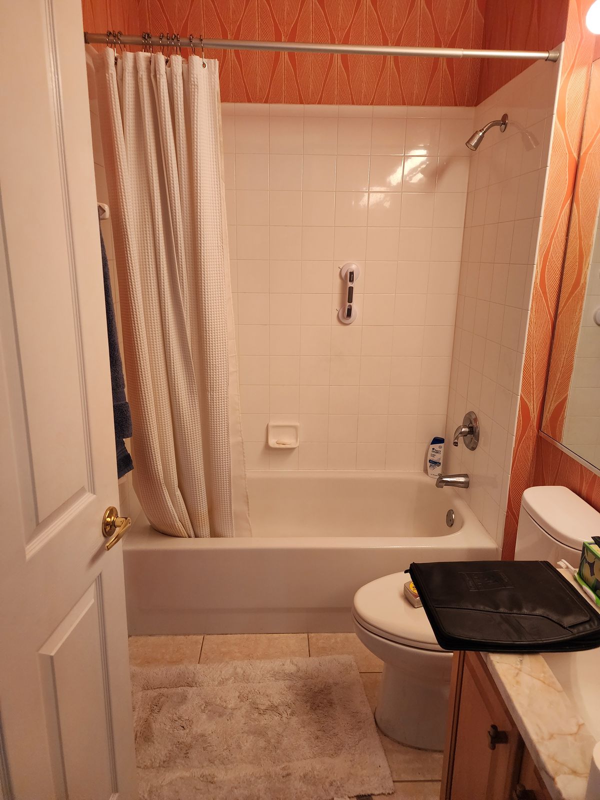 Before: Double Vanity & Tile Shower