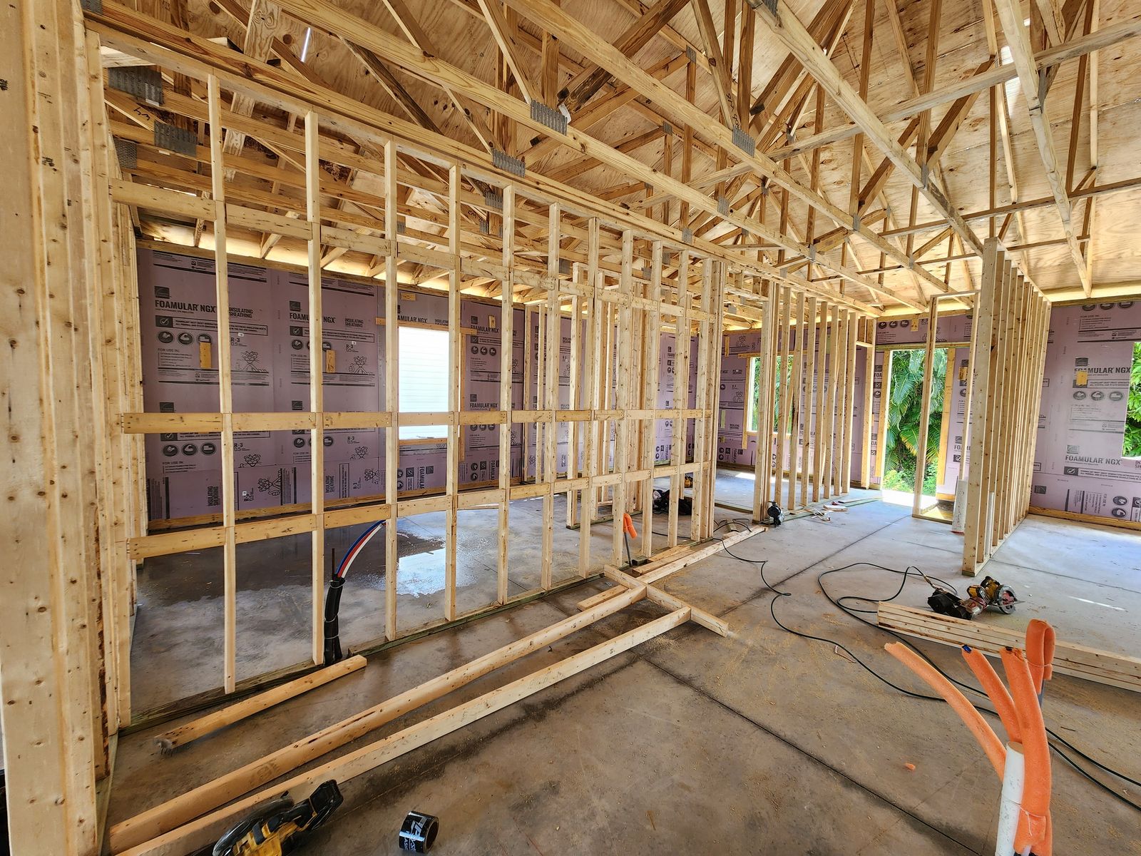 New Custom Home & Steel Building – Interior framing 1